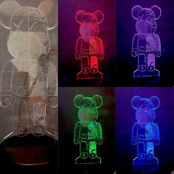 Kaws Bearbrick Companion multi-coloured 3D lamp - Picture 1 of 4